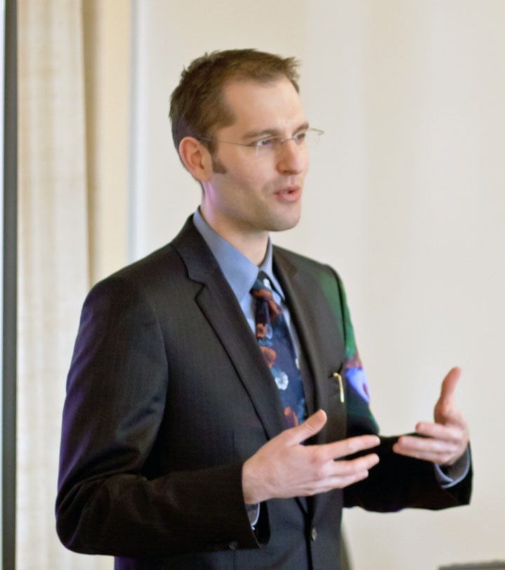 Stephan Schleim lecturing in T�bingen, Germany, 2012